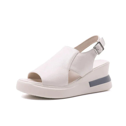 Veronica Wedge Leather Sandals