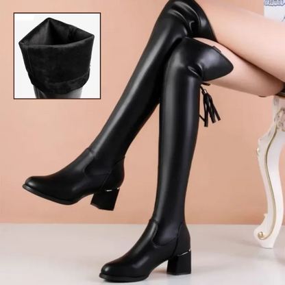 Knee-High Leather Boots - Elegance