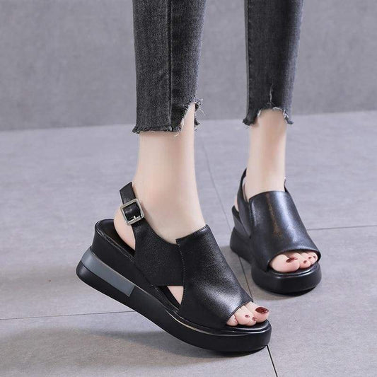 Veronica Wedge Leather Sandals
