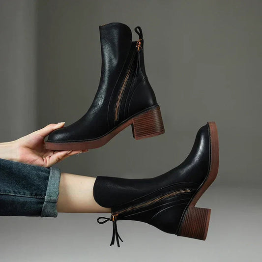 Ankle Leather Boots - Marie