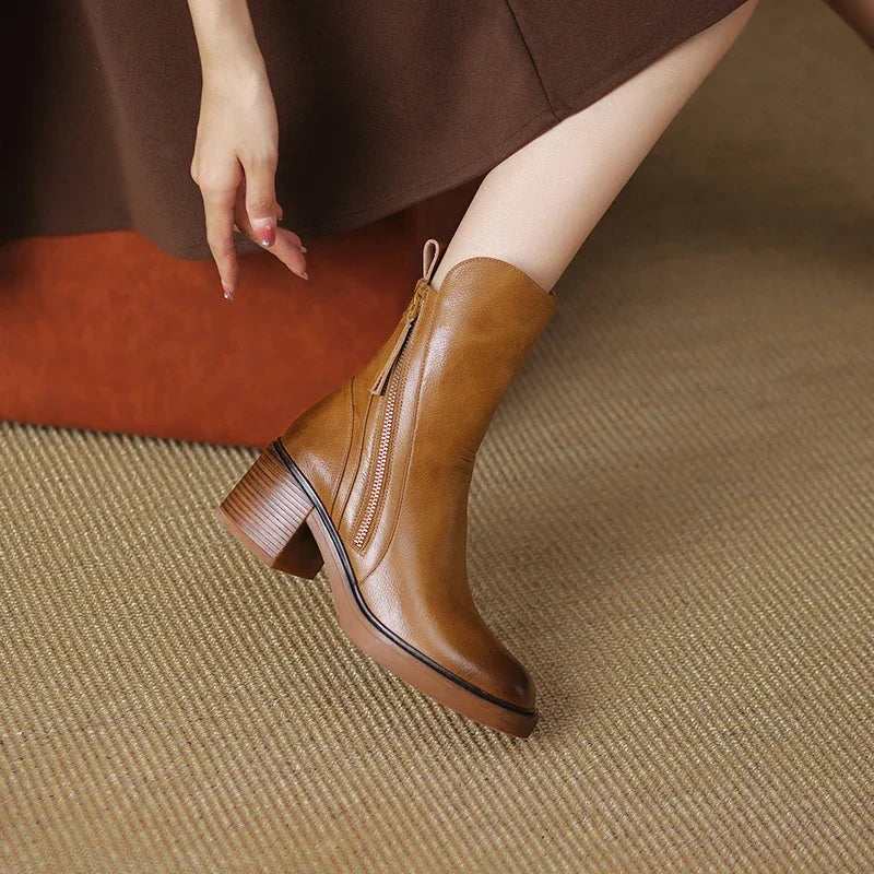 Ankle Leather Boots - Marie