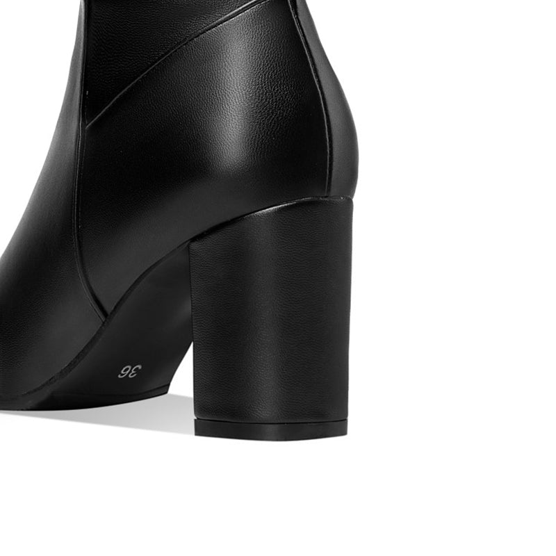 Knee-High Leather Boots - Elegance