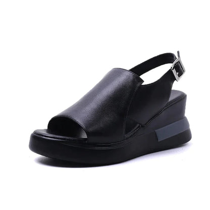 Veronica Wedge Leather Sandals
