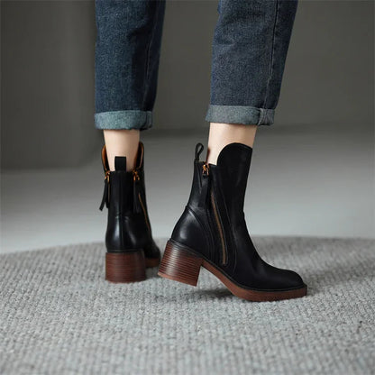 Ankle Leather Boots - Marie