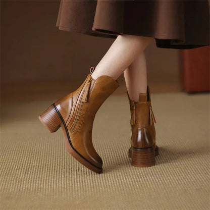 Ankle Leather Boots - Marie