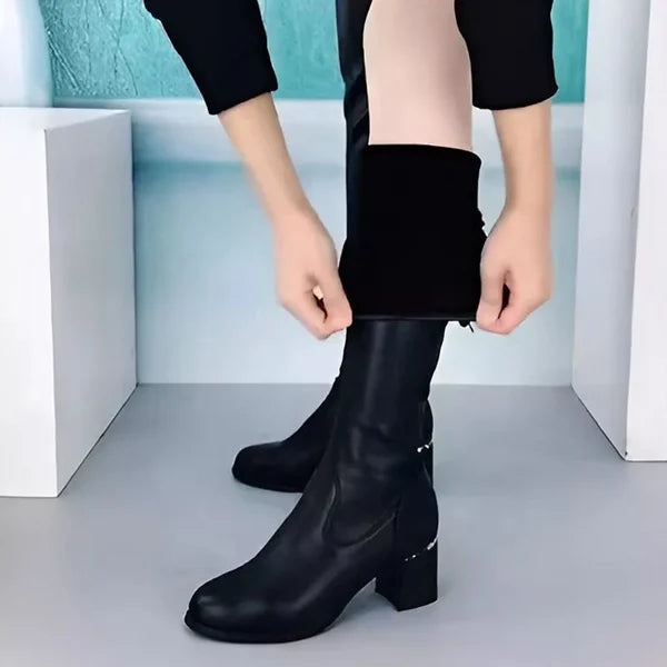 Knee-High Leather Boots - Elegance