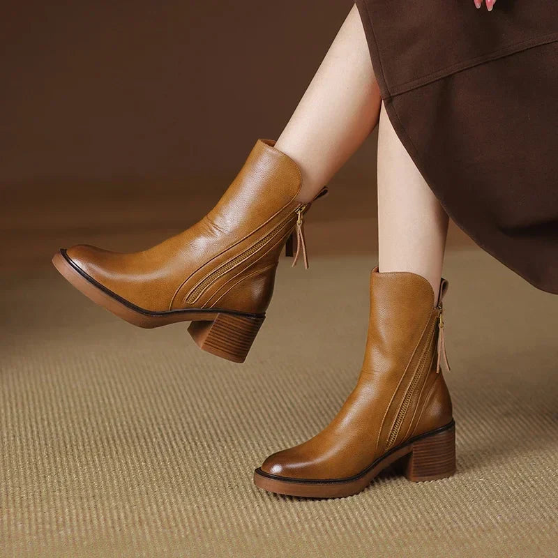 Ankle Leather Boots - Marie