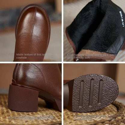 Ankle Leather Boots - Bella