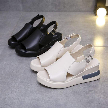 Veronica Wedge Leather Sandals