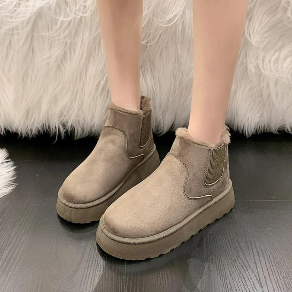 Fur-Lined Ankle Boots - Comfy