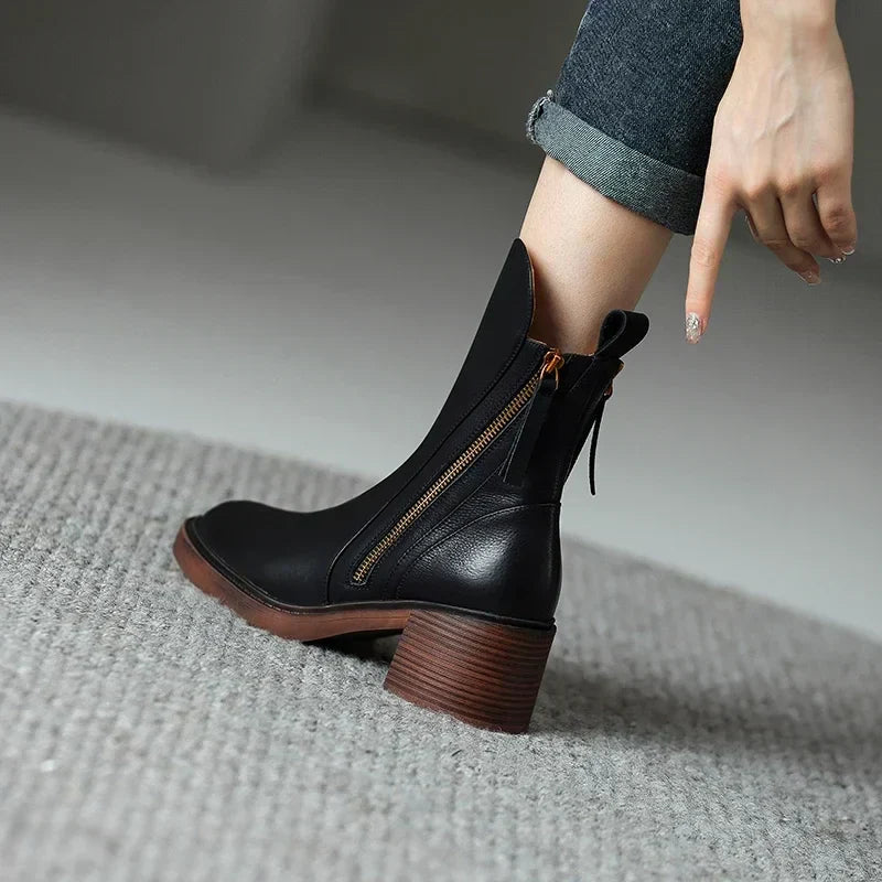 Ankle Leather Boots - Marie