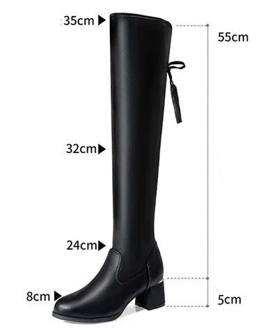 Knee-High Leather Boots - Elegance