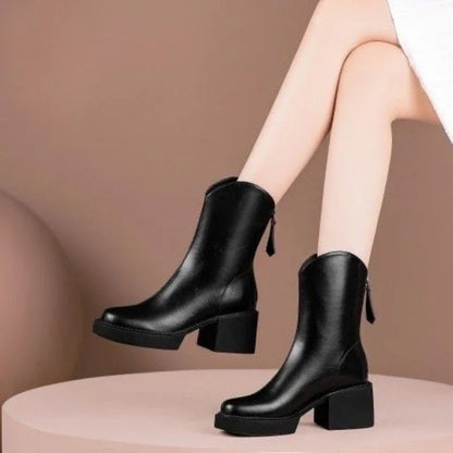 Ankle Leather Boots - Bella